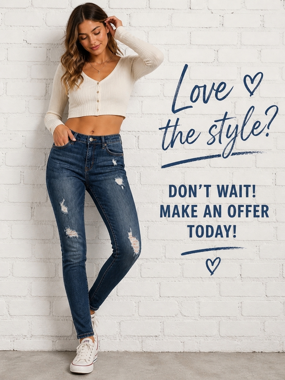 Hollister Mid-Rise Super Skinny Jeans Distressed Dark Wash W30 L30